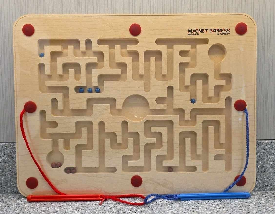 Magnet Express Magnetic Maze Wooden Game With Wands 12×15.5″