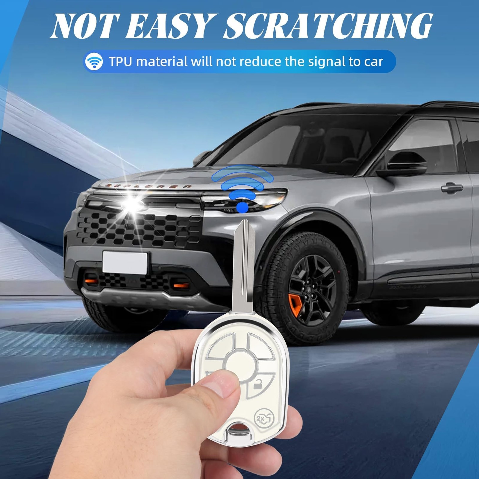 MILD EAST for Ford Key Fob Cover with Key Chain, Soft TPU Car Key Protector C…