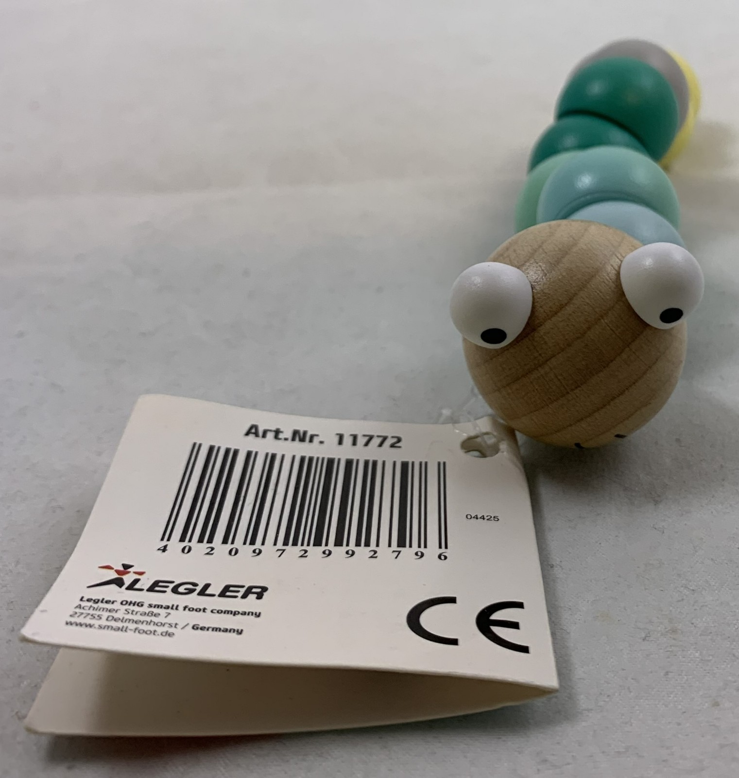 Small Foot Motor Skills Toy Caterpillar Pastel Wooden Learning Toy Portable B…