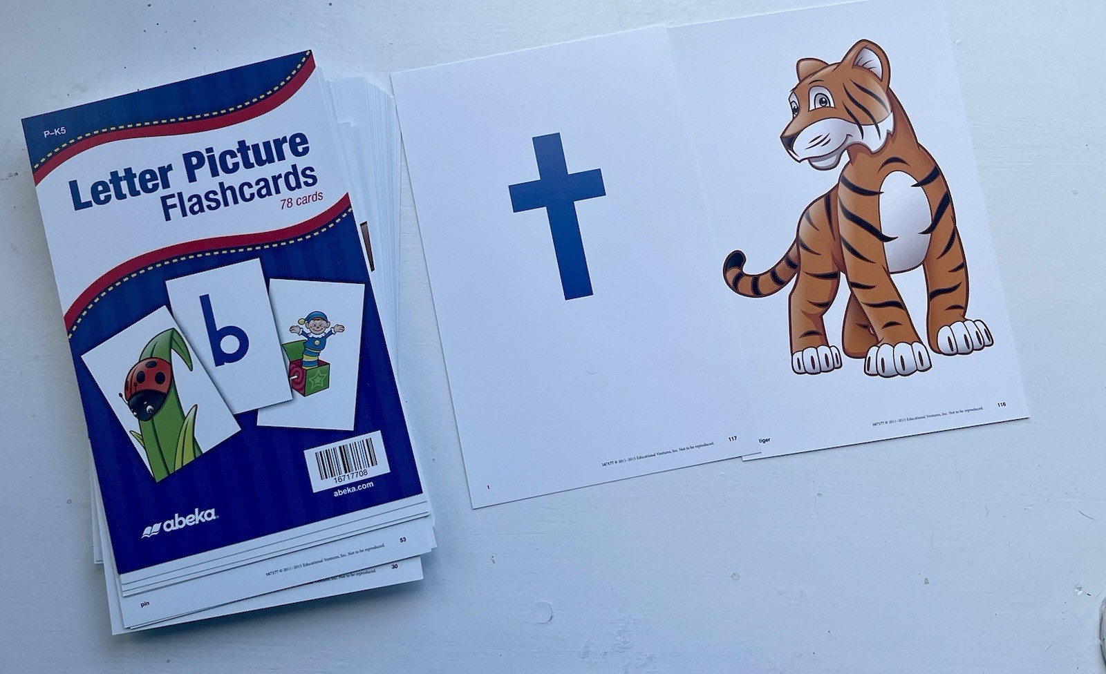 Abeka Letter & Picture Flashcards Cards Set 78 Multicolor P-K5 Alphabet