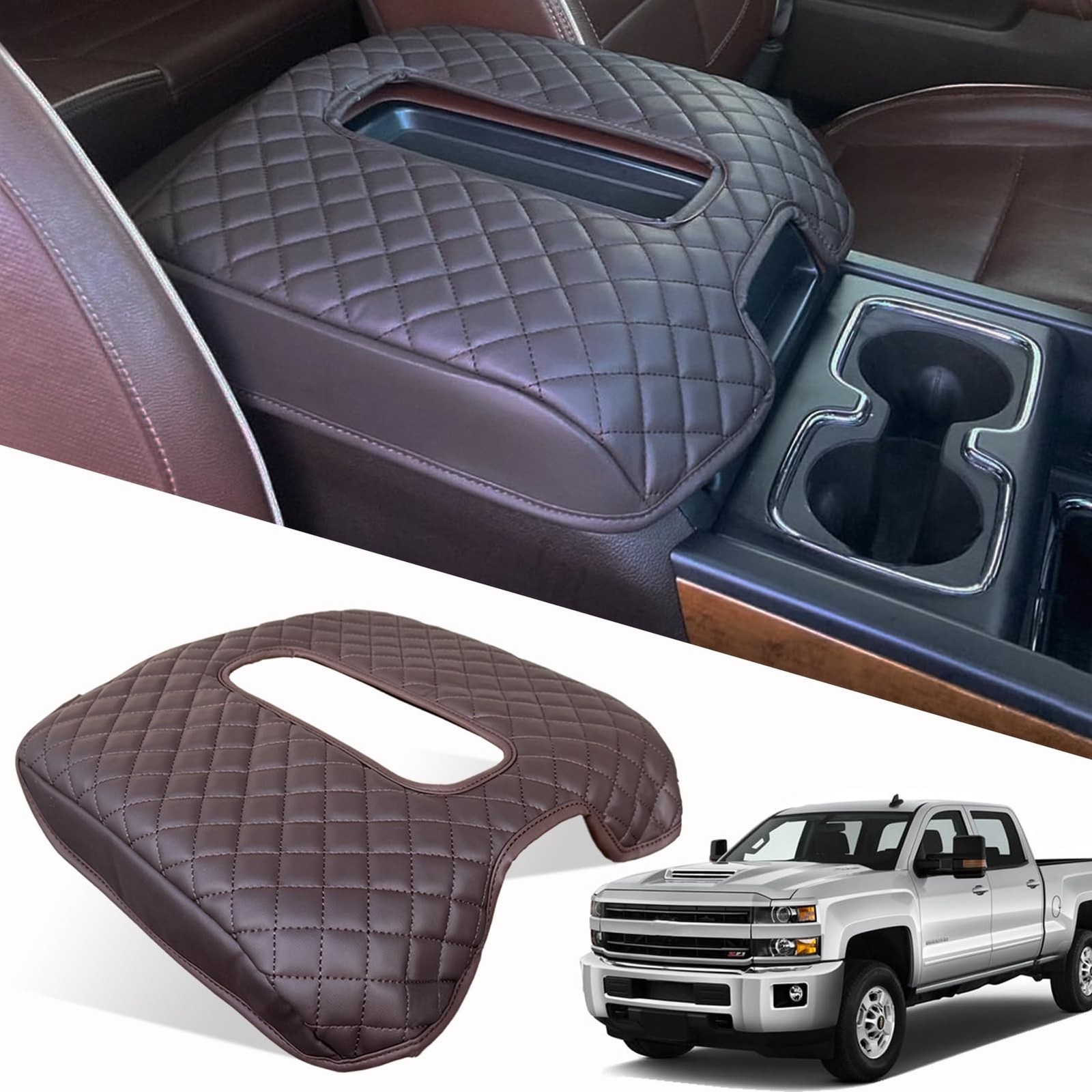 Armrest Cover for Chevy Silverado & GMC Sierra 1500 2500 3500 2014-2018 & Tah…