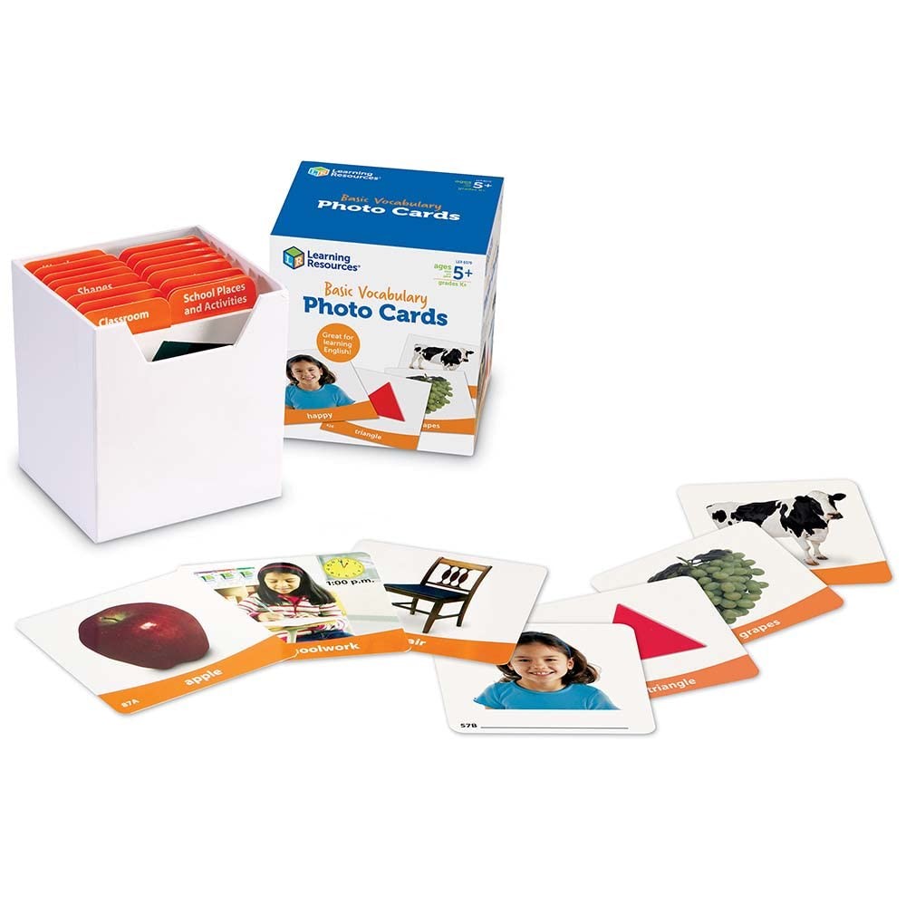 Learning Resources Basic Vocabulary Photo Cards Vocabulary/Phonics Learning