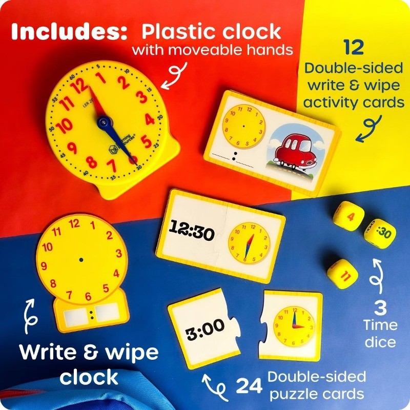Time Activity Set, Teaching Time Activity, Kids Learning Clock