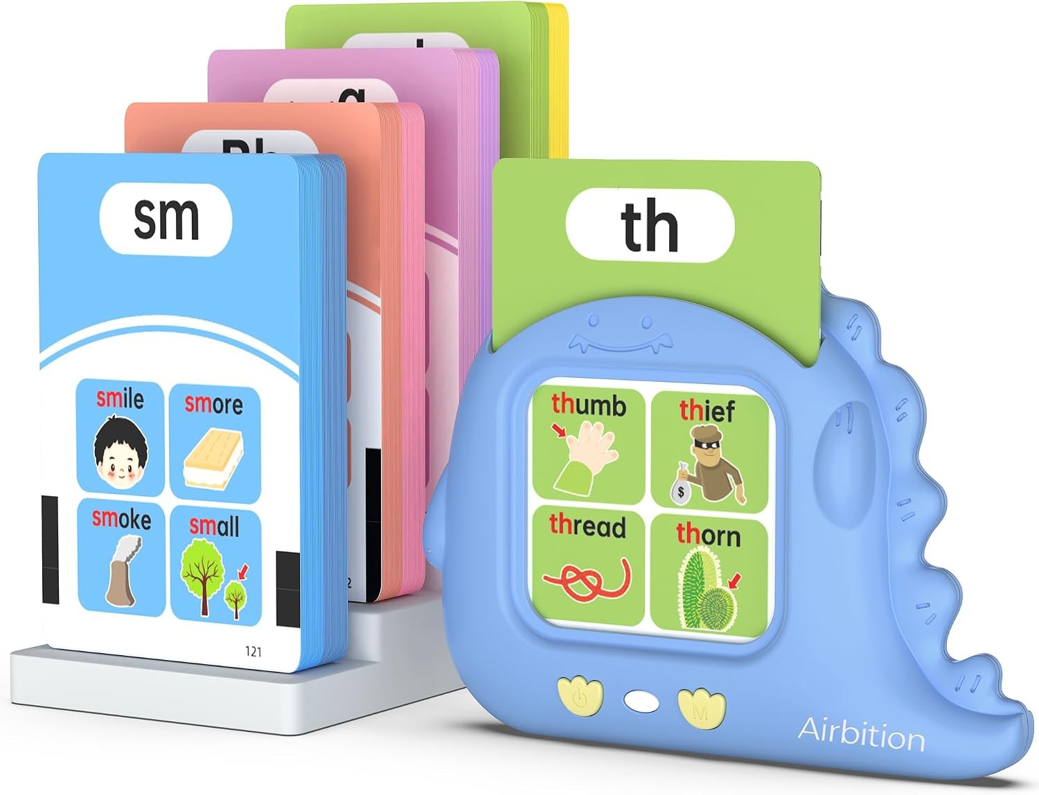 Phonics Talking Flash Cards for Toddlers 3-8, Airbition Learn to Read in 20 Stag