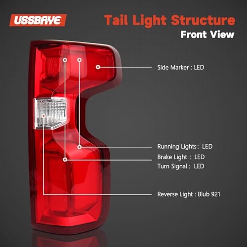 LED Tail Light Compatible with 2019 Right Passenger Side 19-25 Silverado LED