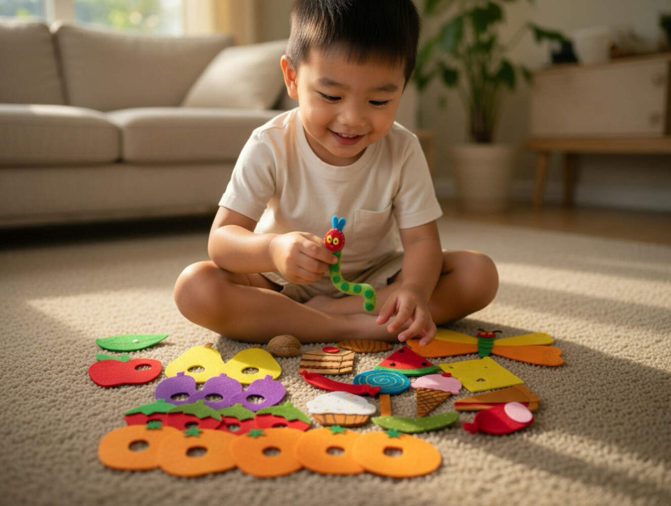 The Very Hungry Caterpillar Felt Story Set for Kids with Teaching Guide – Felt B