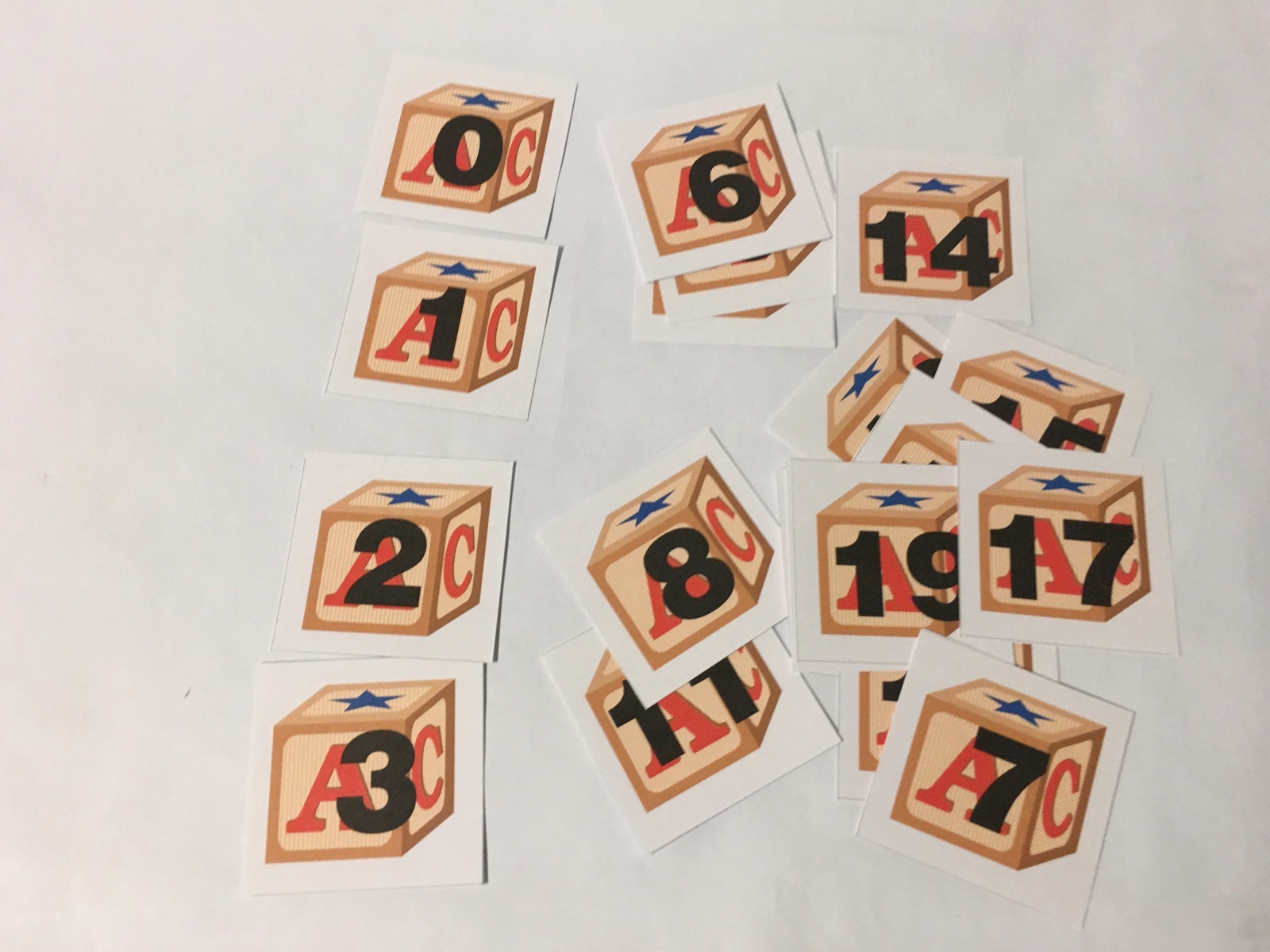 Building Blocks – Numbers 0-31 Pocket Chart – 36 Laminated Picture Cards