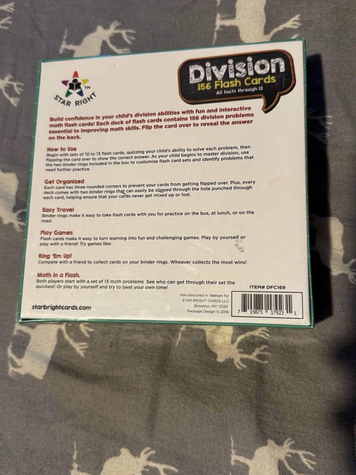 Kids/ School- (ages 9+) 156 Division Flash Cards, On The Go, Brand New!