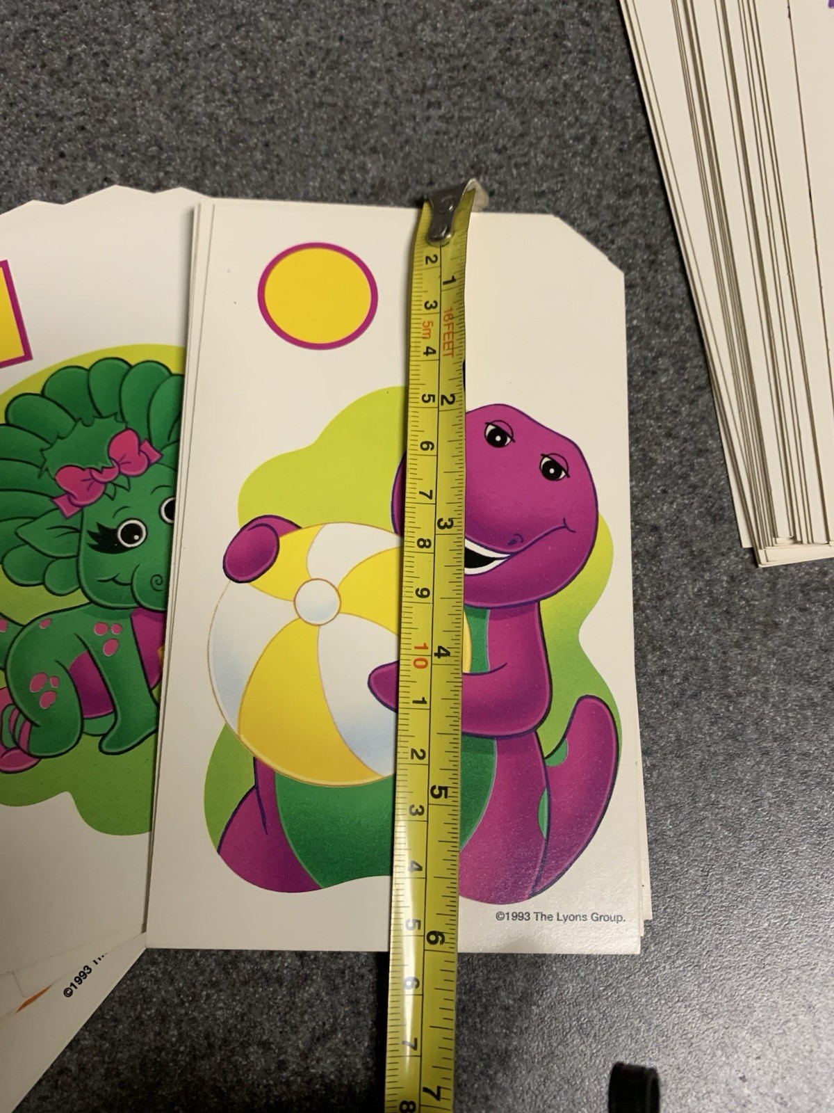 Vintage Barney Baby Bop 1993 Shapes Colors 48 4×6 Flash Cards Milton Bradley