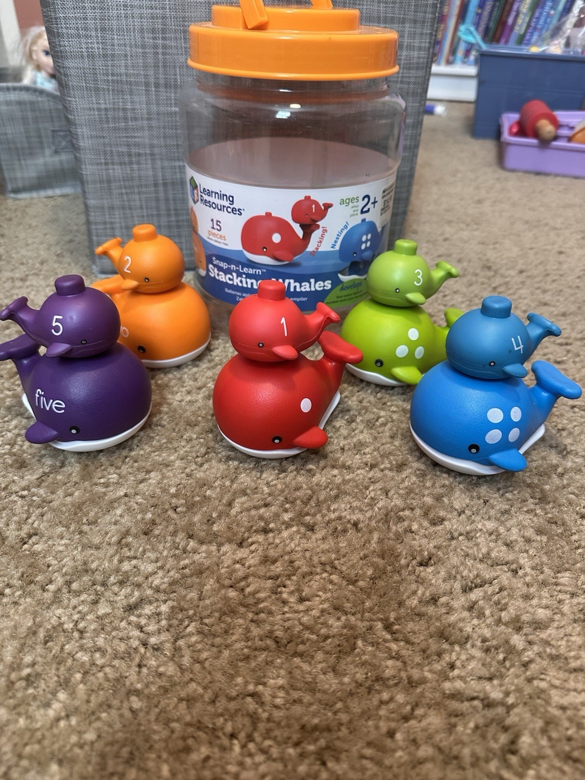 Learning Resources Snap-n- Learn Stacking Whales 15 pcs. #6709