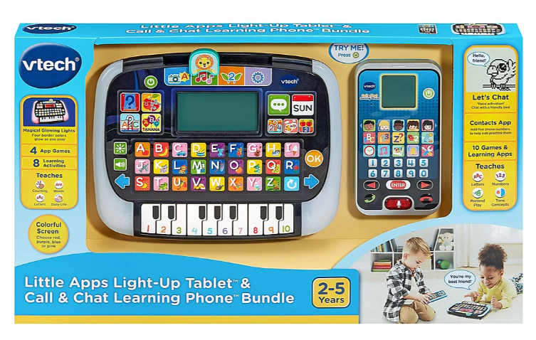 《NEW》VTech 2-In-1 Little Apps Light-Up Tablet & Call & Chat Learning Phone, 2-5