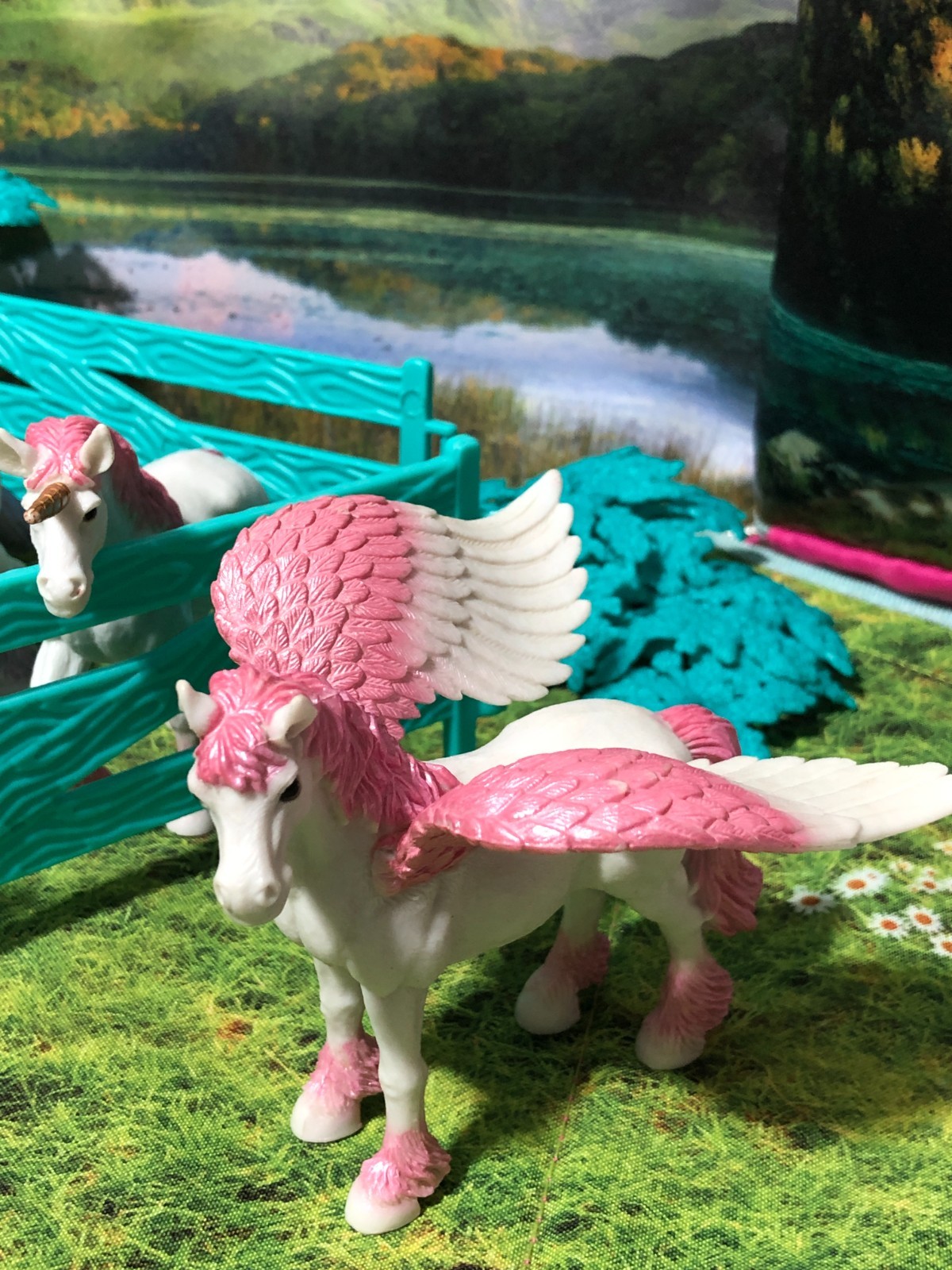 Lakeshore Fantasy Adventure Backpack Fold Out Scene Unicorns Pegasus Playset
