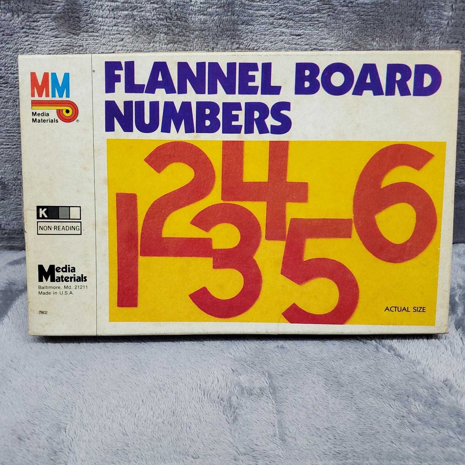 Vintage Flannelboard Numbers Complete, Unpunched math craft old school 3″ – 1985