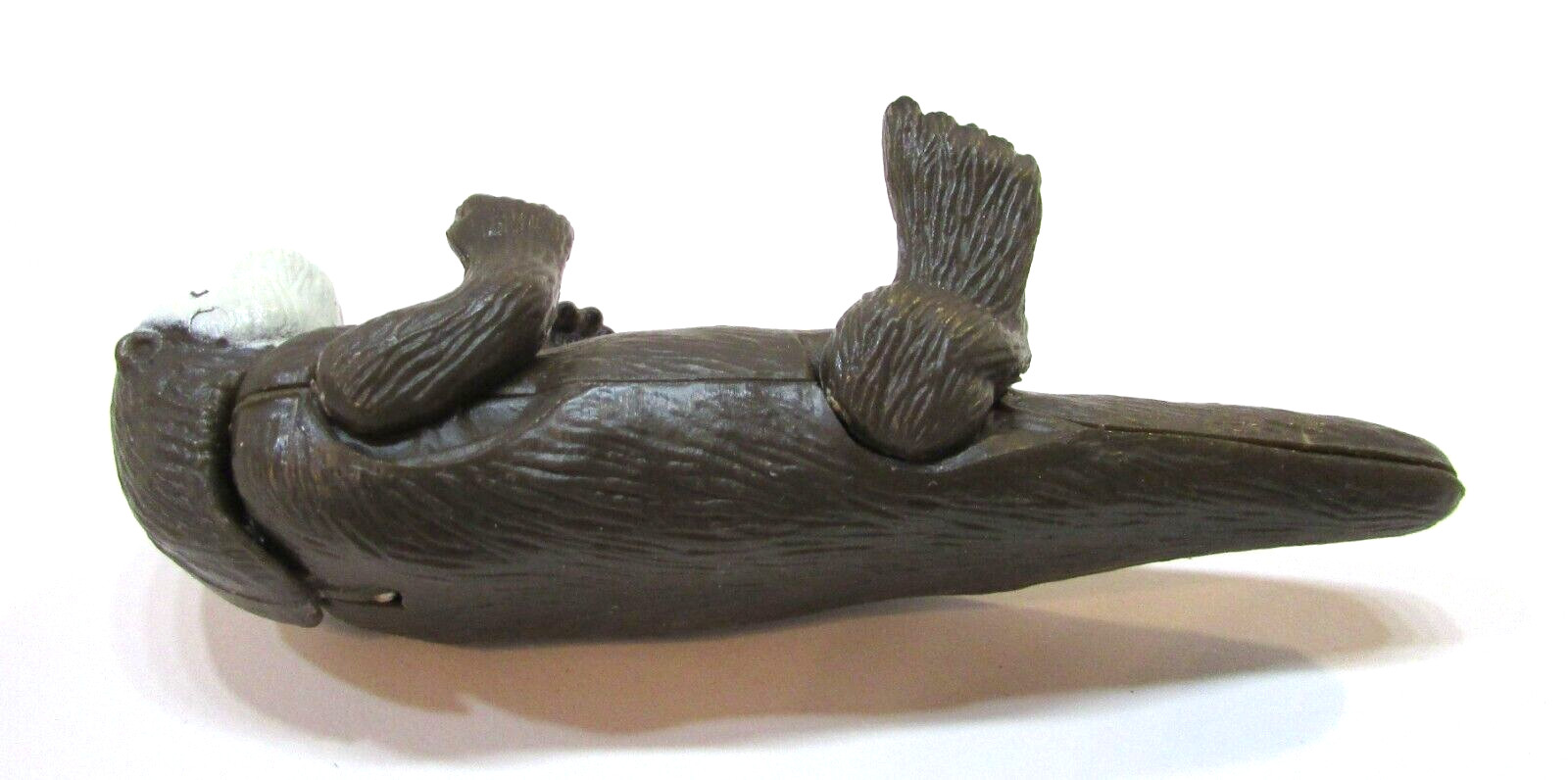 Vintage 1990’s K and M Toys 4.5″ Brown Hard Plastic Sea Otter w Articulated Legs