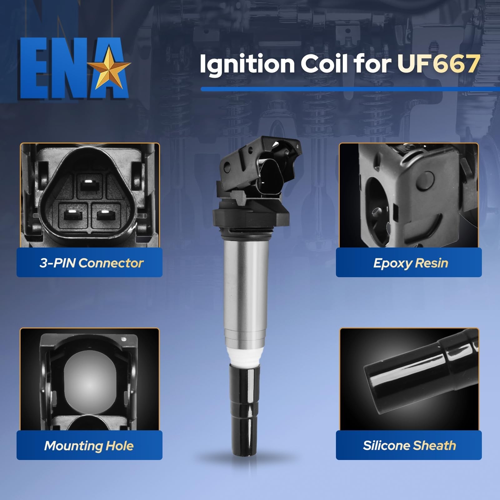 ENA Set of 6 Ignition Coil Pack Compatible with BMW 128i 135i 323i 325i 330i …
