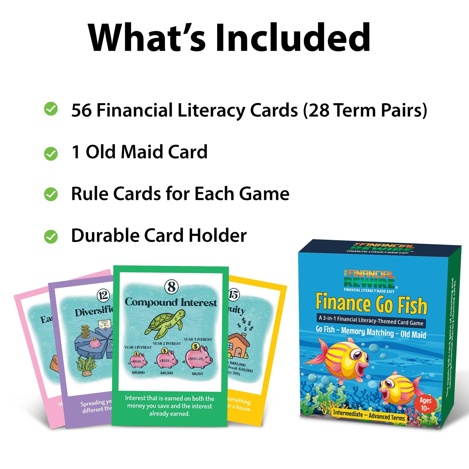 Finance Go Fish – 3-in-1 Financial Literacy Card Game for Kids Ages 5–12 | Go…