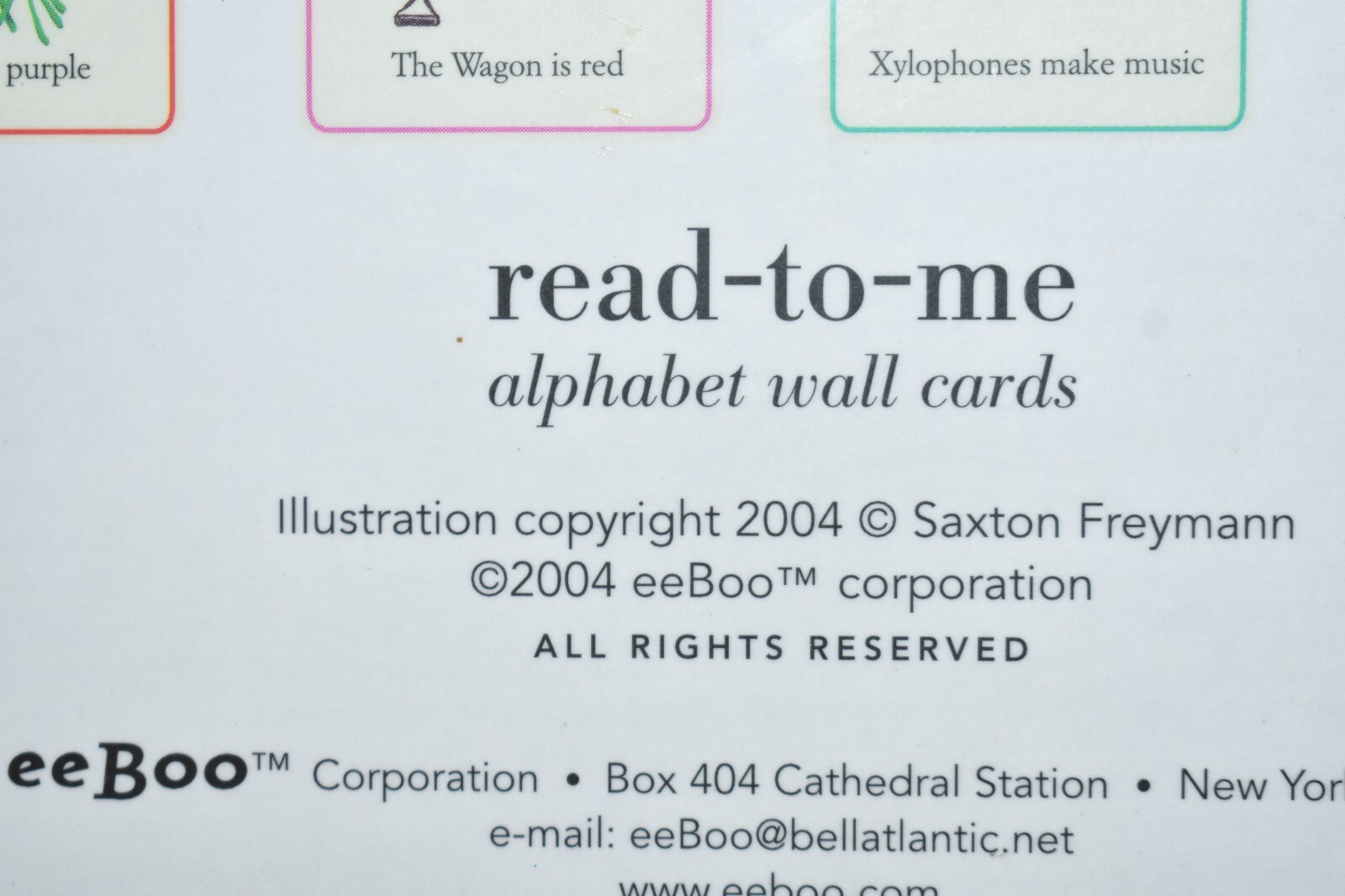 eeBoo Saxton Freymann Read-To-Me Alphabet Wall Cards 2004 ABC Art 8×10 – 26ct