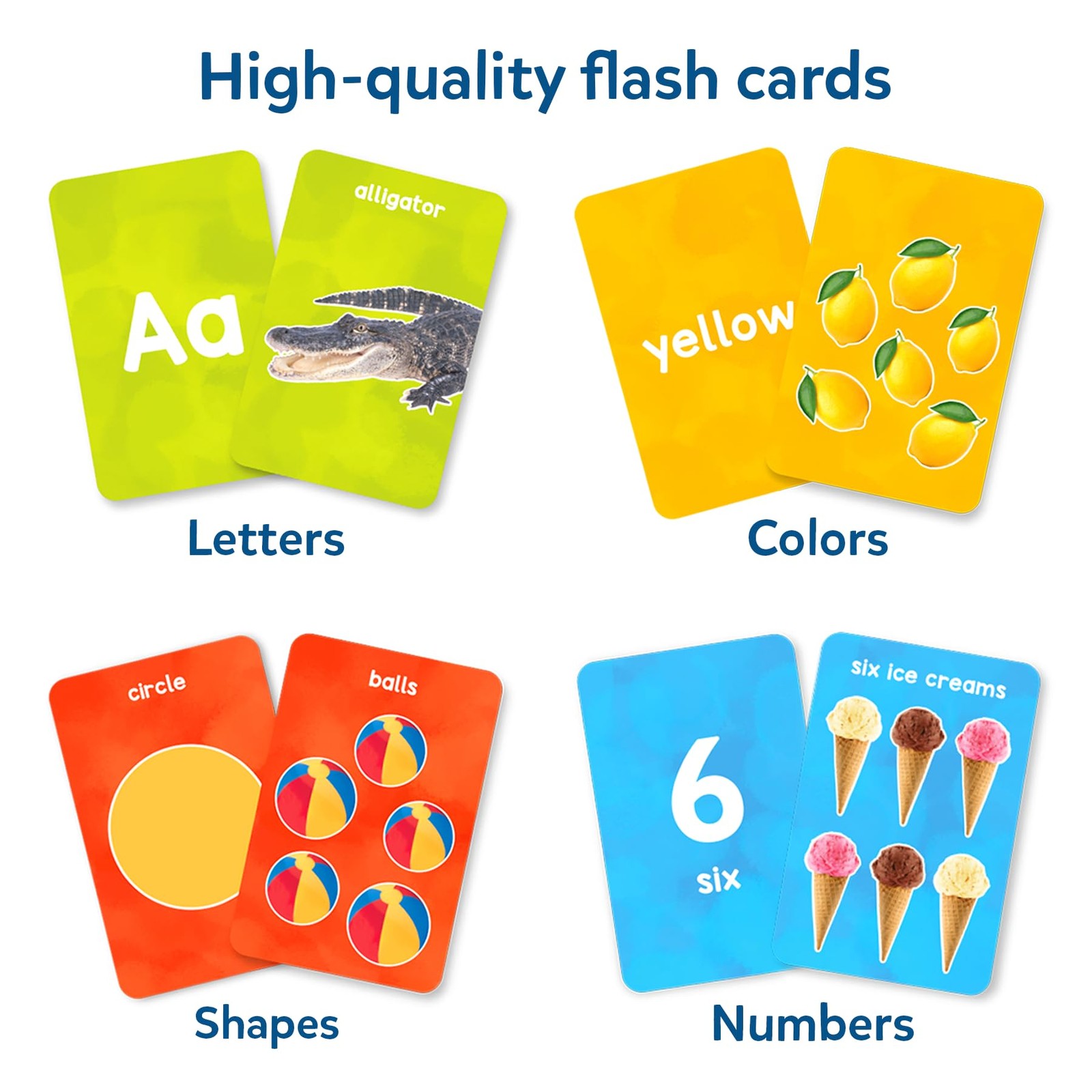 Thick Flash Cards for Toddlers – Letters, Numbers, Shapes & Colors, Montessor…