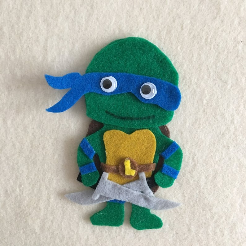 Ninja Turtle Handcrafted Felt Characters for Felt or Flannel Board Play