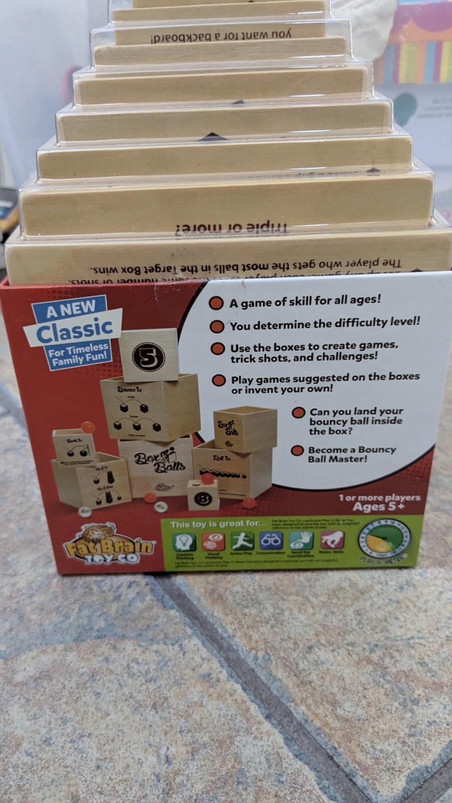 NIB Box & Balls Fat Brain Toy Company – Open-Ended Trick-Shot Game Ages 5-Adult