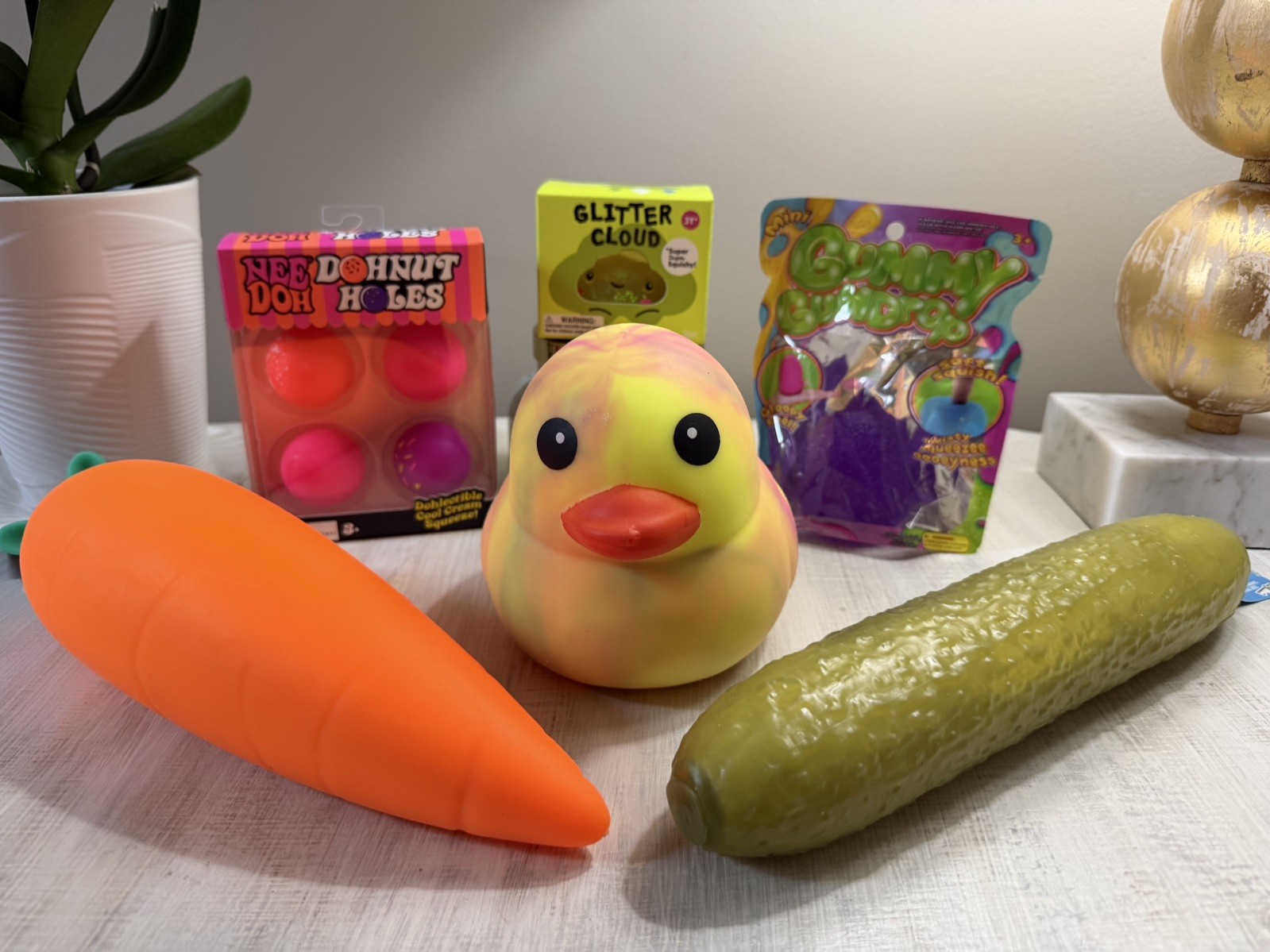Lot of Viral Squishy items! Nee Doh, Carrot, Duck, Pickle & More!🔥 New! Yes!