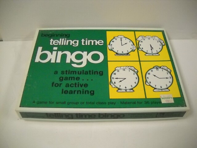 Vintage Trend Beginning Telling Time Bingo With Laminated Cards 1977 Very Nice!