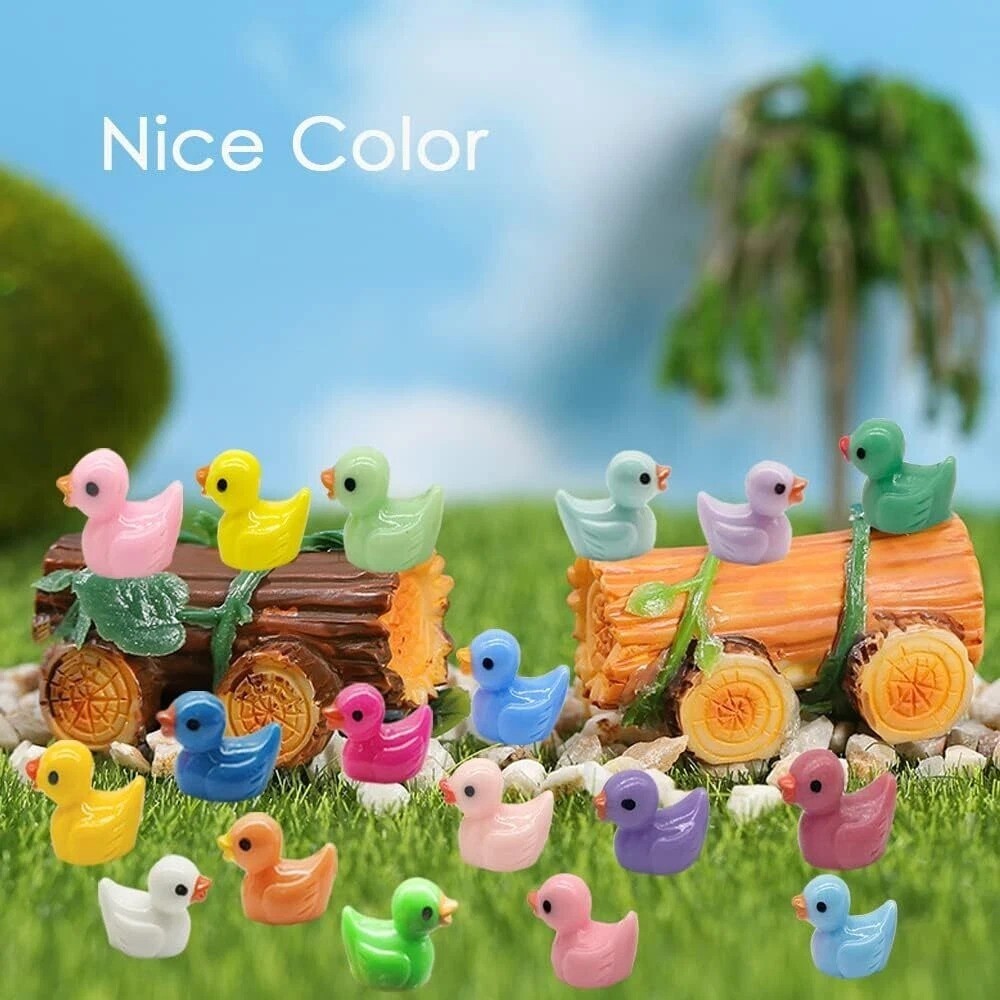 200 Pcs Mini Resin Ducks Tiny Ducks Miniature Duck Figures for Slime Charms DIY