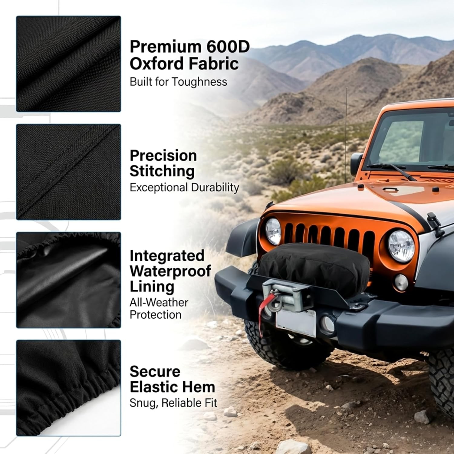 Winch Cover Waterproof Heavy Duty Dust-Proof Protective Boat Trailer ATV UTV