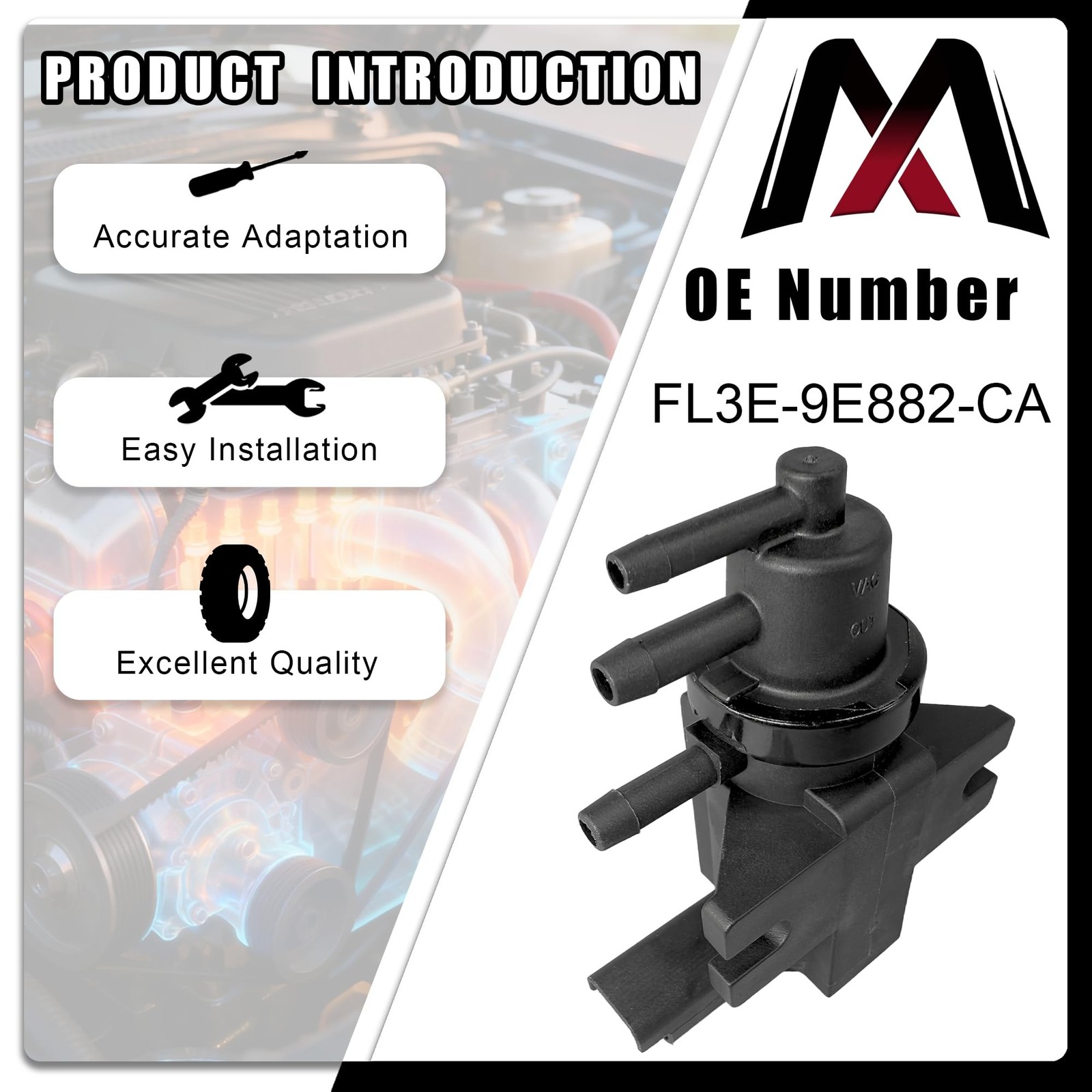 FL3E-9E882-CA Turbo Boost Pressure Solenoid Valve Compatible with Ford Escape…