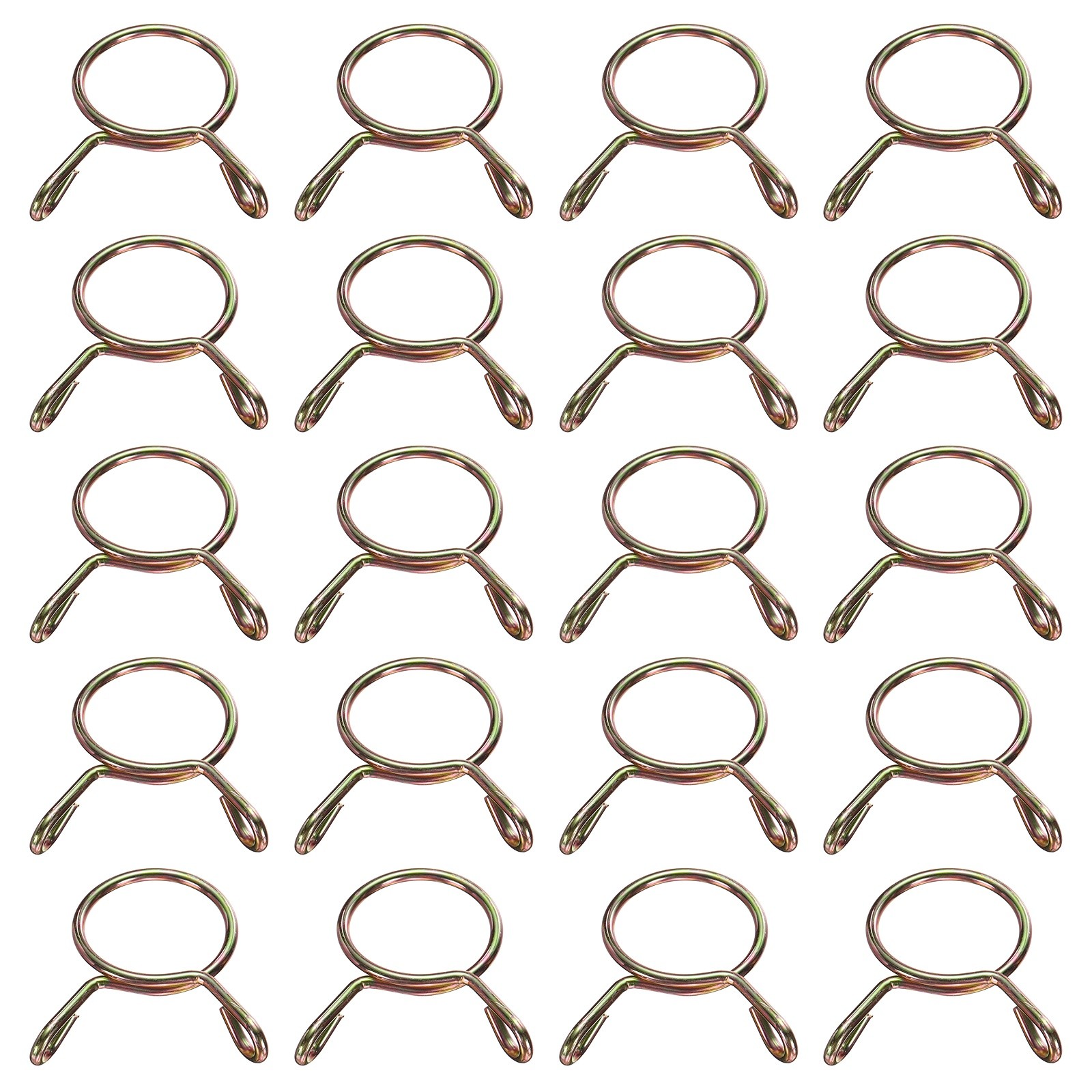 20Pcs 19mm ID 22.3mm OD Fuel Line Hose Clips 65Mn Spring Clips Clamps Gold