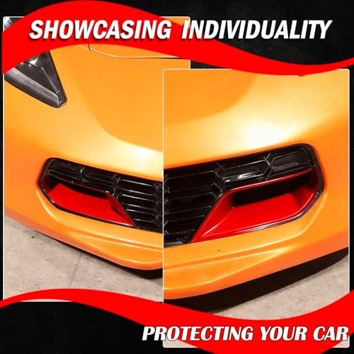 Front Bumper Side Air Duct Vent Frame for Corvette C7 Z06 2014-2019 ABS Car Red