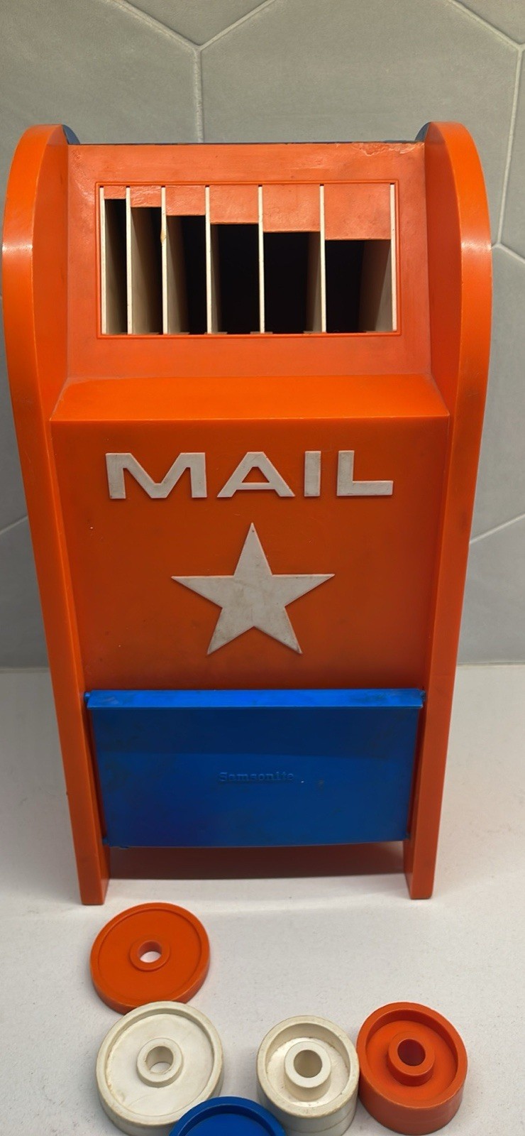 Vintage Samsonite Toys Mail Mailbox Shape Sorter Toy – Extremely rare