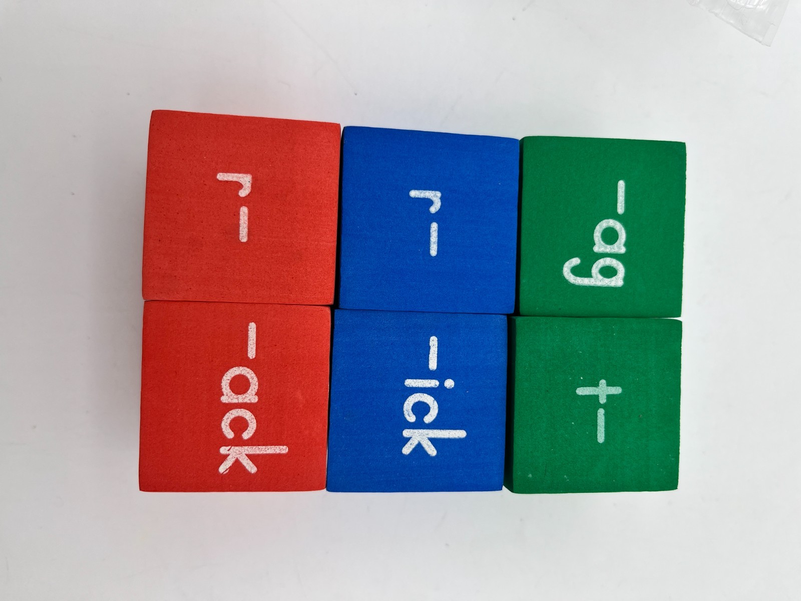 Soft Foam Phonics Word Building Blocks Prefix Suffix Reading Tiles Set of 6