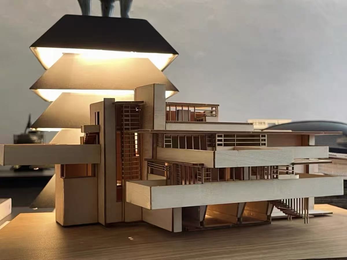 1/75 1/100 Fallingwater Villa 3D Wooden DIY Building Model Assembly Kits Set