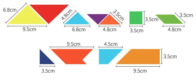 Tangrams & T-Puzzle Magnetic Travel Set Dry Erase & Reference Booklet Included