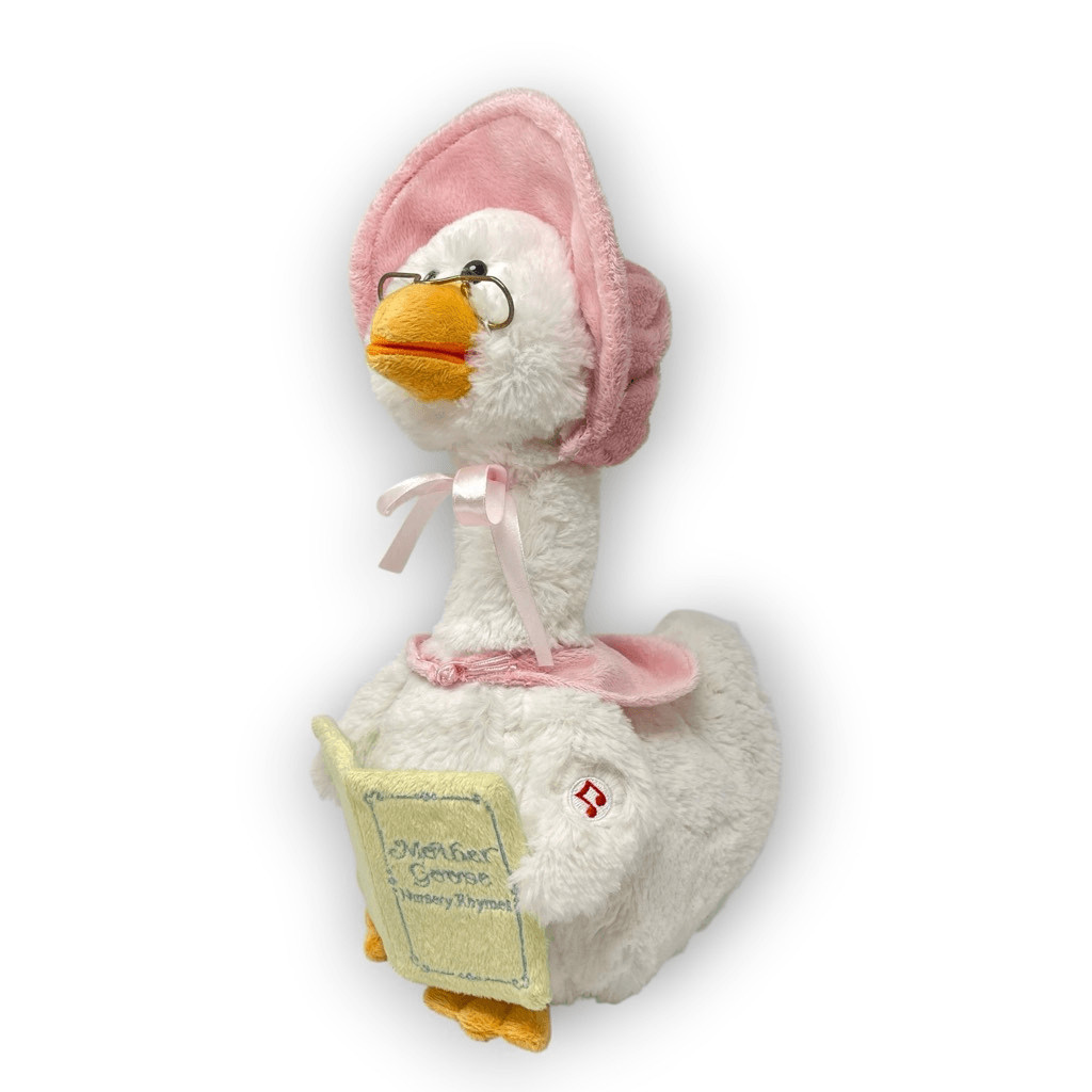 Cuddle Barn Mother Goose Read Along Talking Soft Plush Animatronic Toy Pink