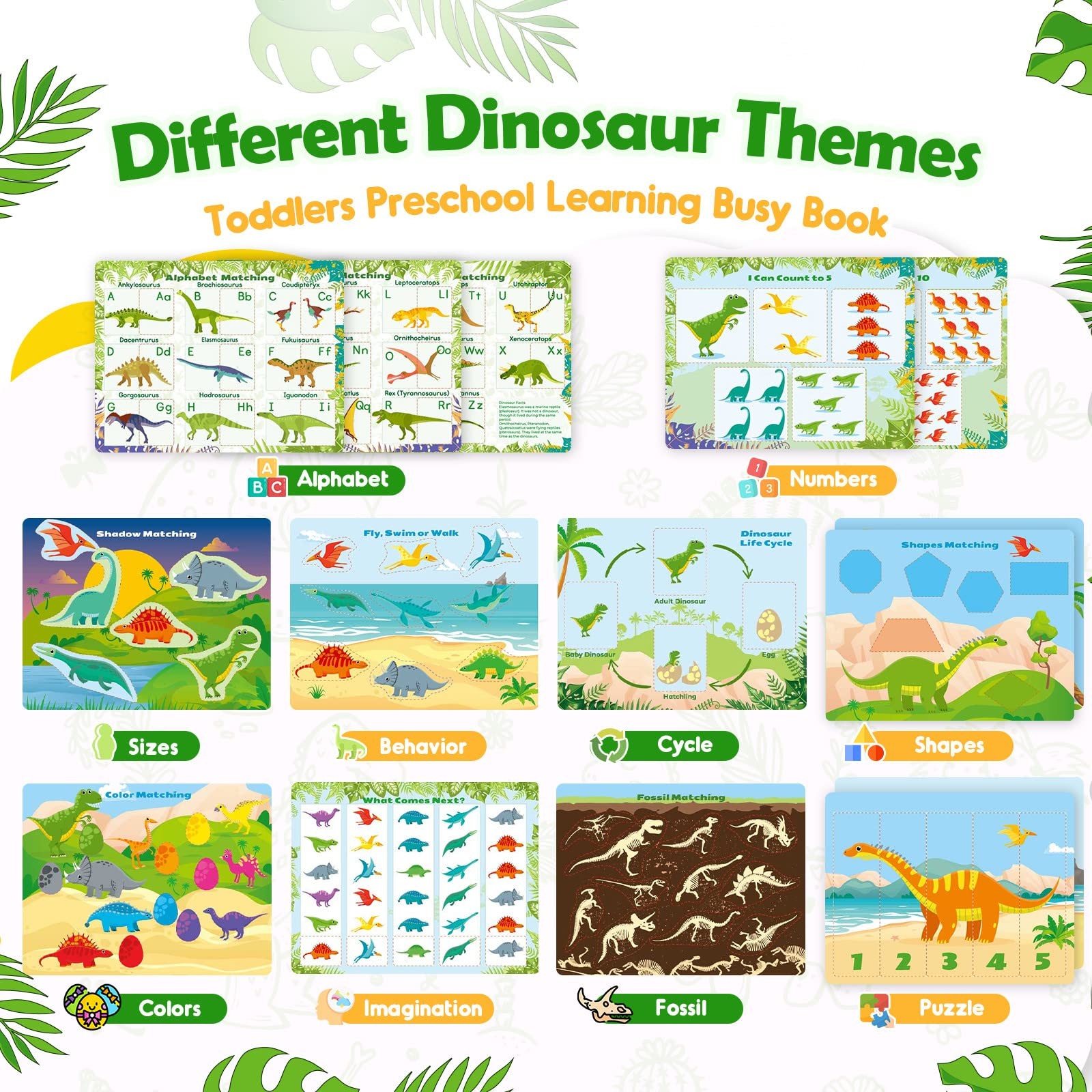 Dinosaur Toys for Kids 3-5, My Preschool Busy Book Montessori Toys for 3 4 5 …