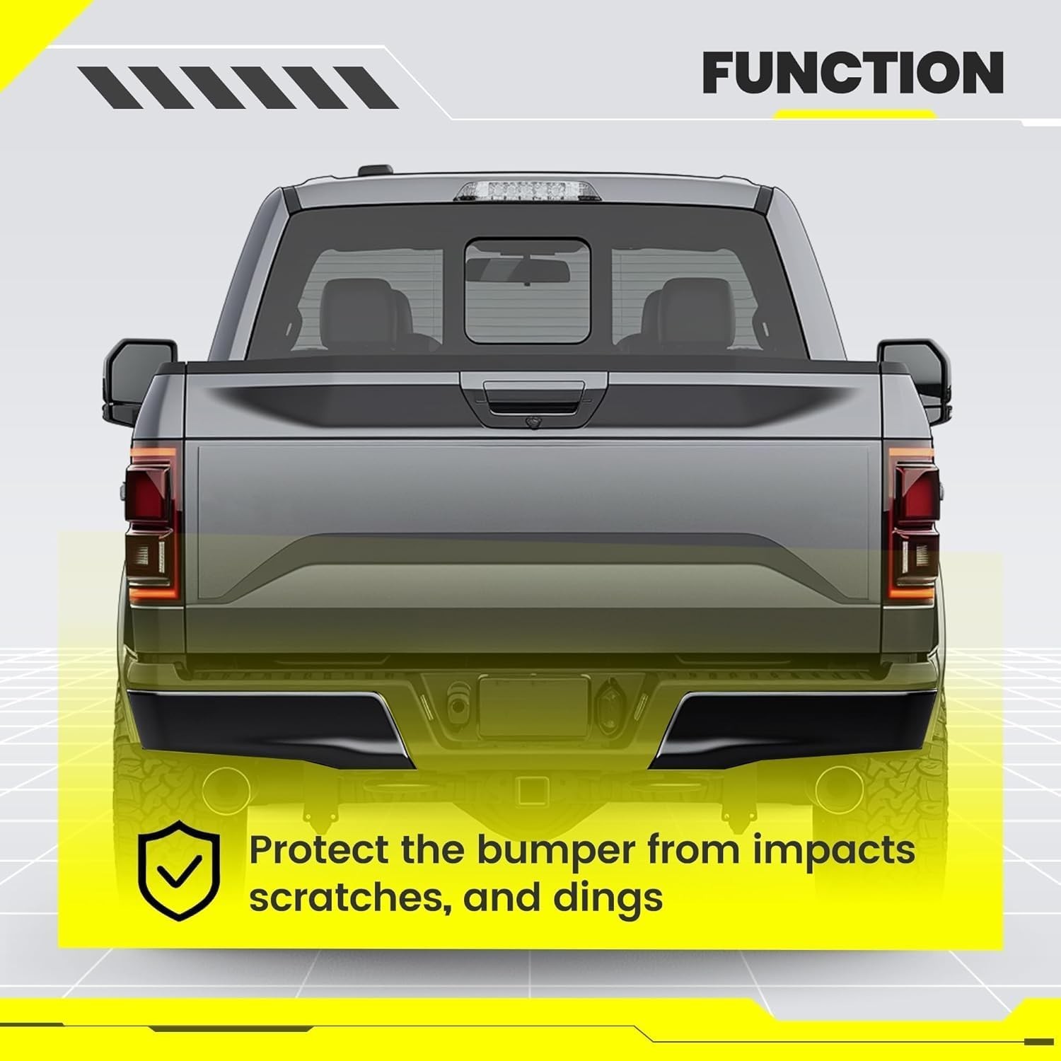 Rear Bumper End Cap Compatible with 2015-2020 Ford F150 FO1102382 W/O Parking Se
