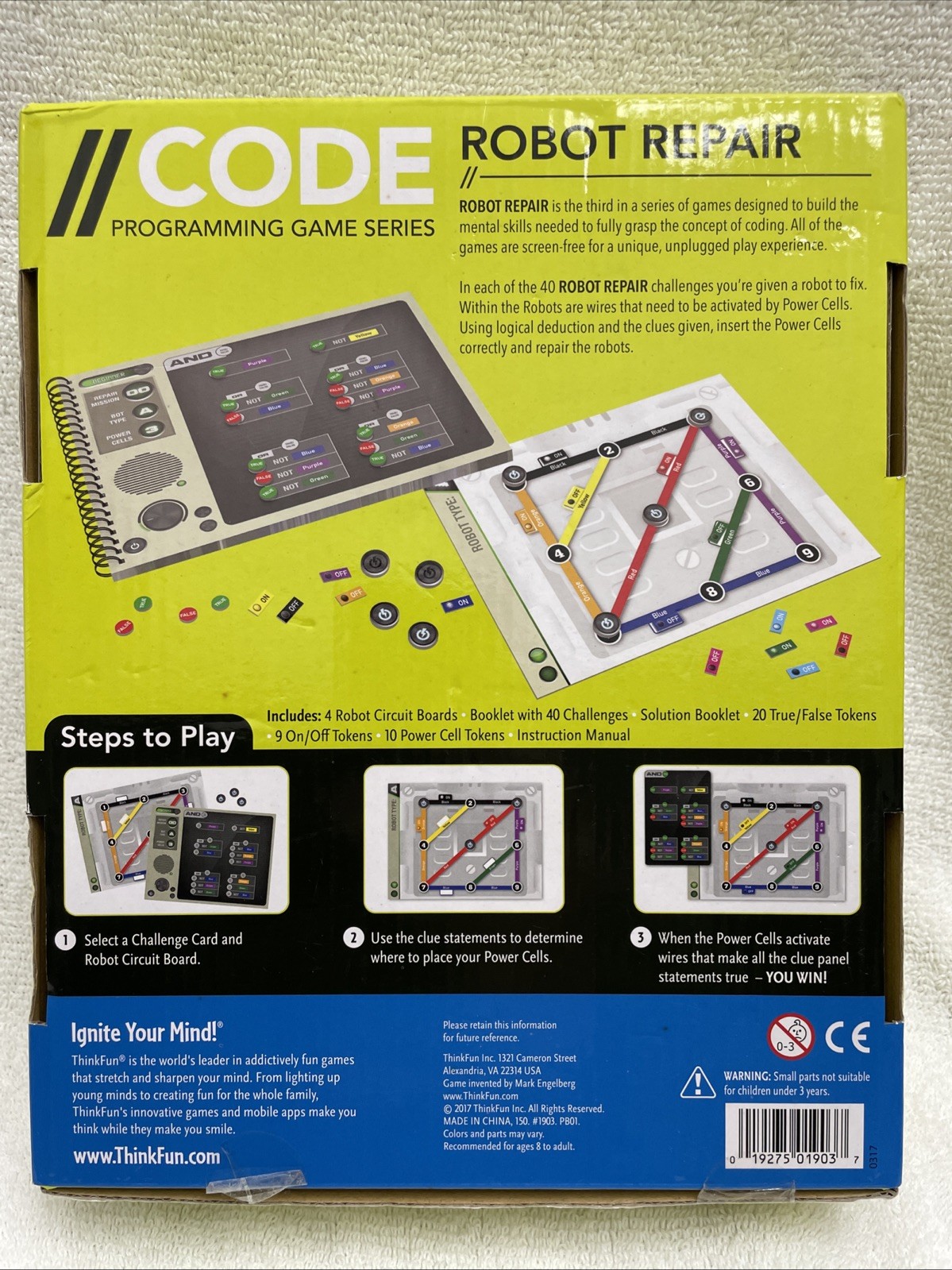 STEM Code Programming Game Series Robot Repair Thinkfun Coding Concept NEW B40