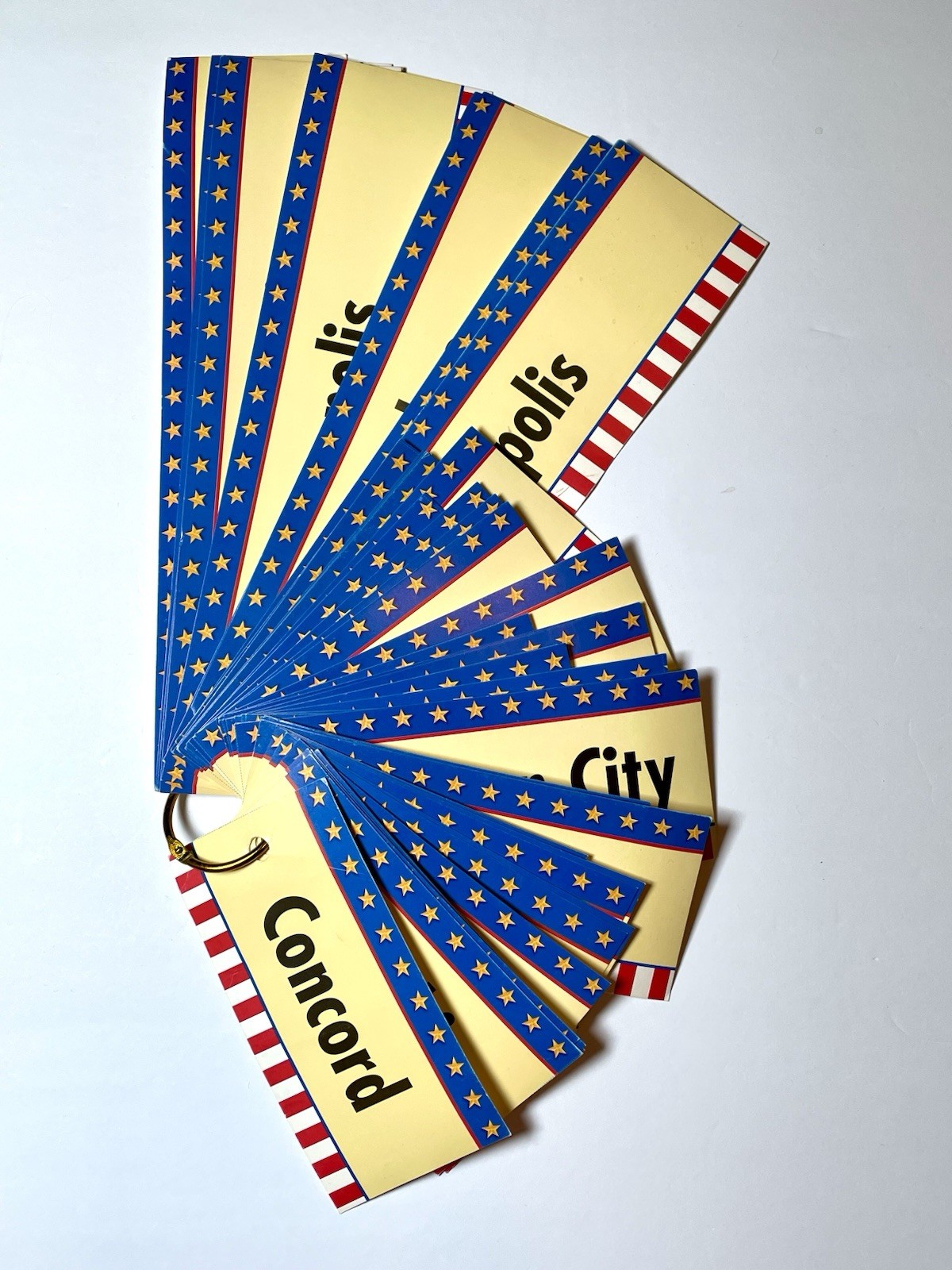 Keychain Flashcards USA 50 Capitals & States Homeschool Education Geography