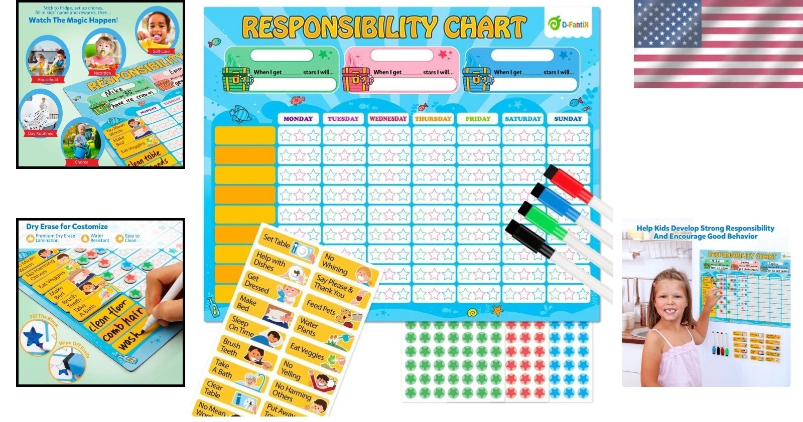 Magnetic Responsibility & Chore Chart for Kids