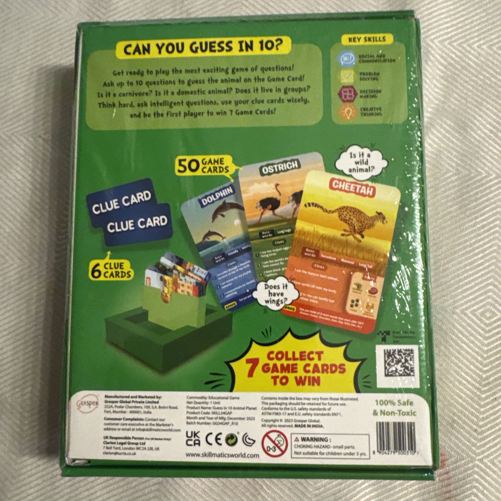 Guess in 10 Card Game Animal Planet Skillmatics Ages 6+ Educational Family Fun