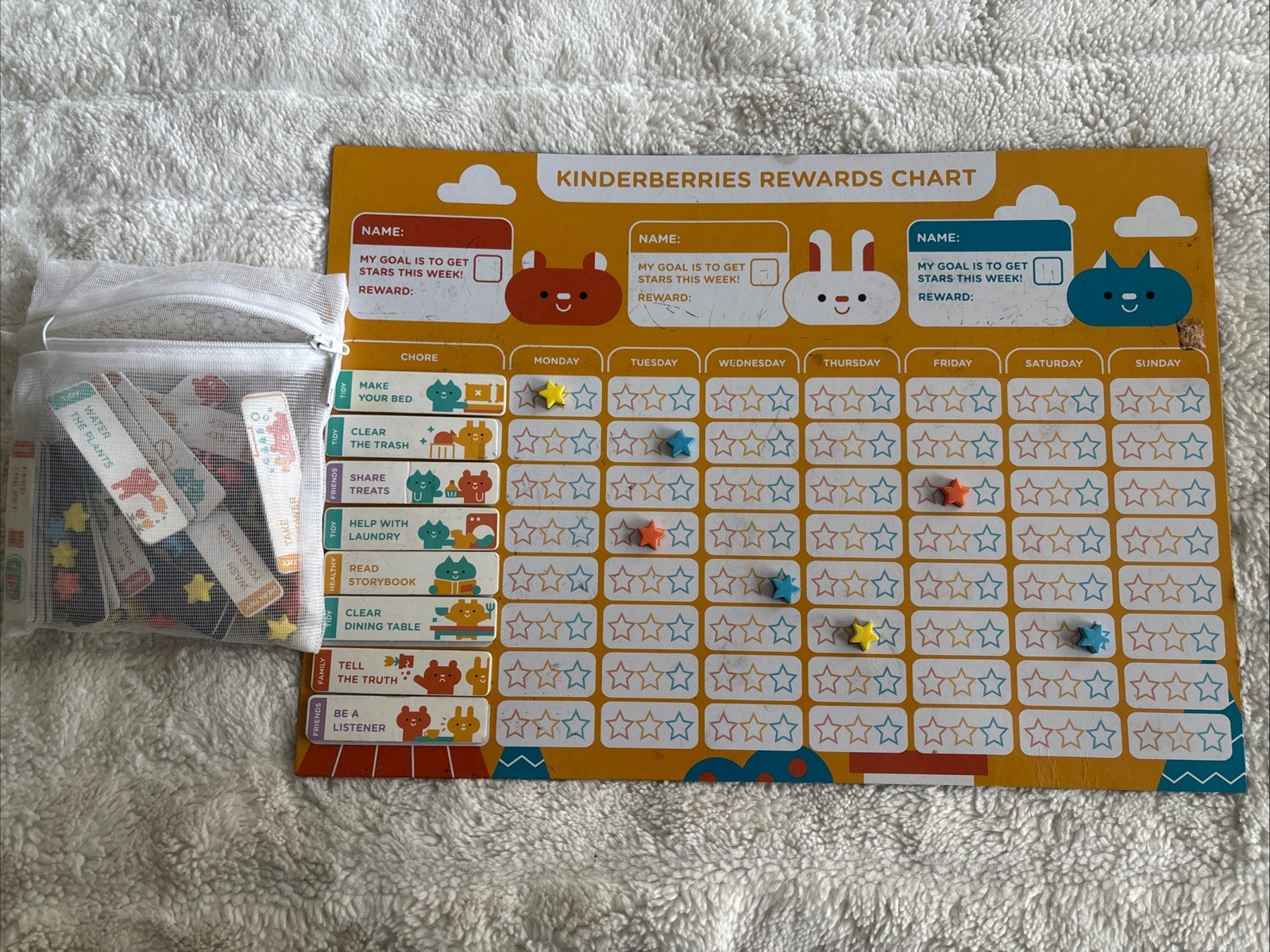 Kinderberries Magnetic Rewards Chart Behavior Goals Chors Chart Dry Erase