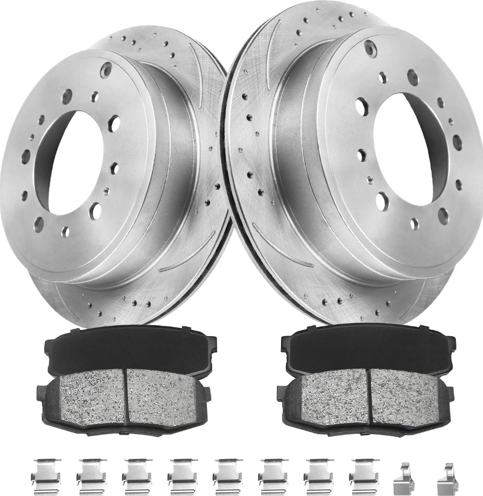 Front Rear Brake Kit Rotors and Ceramic Pads for Toyota Tundra Sequoia