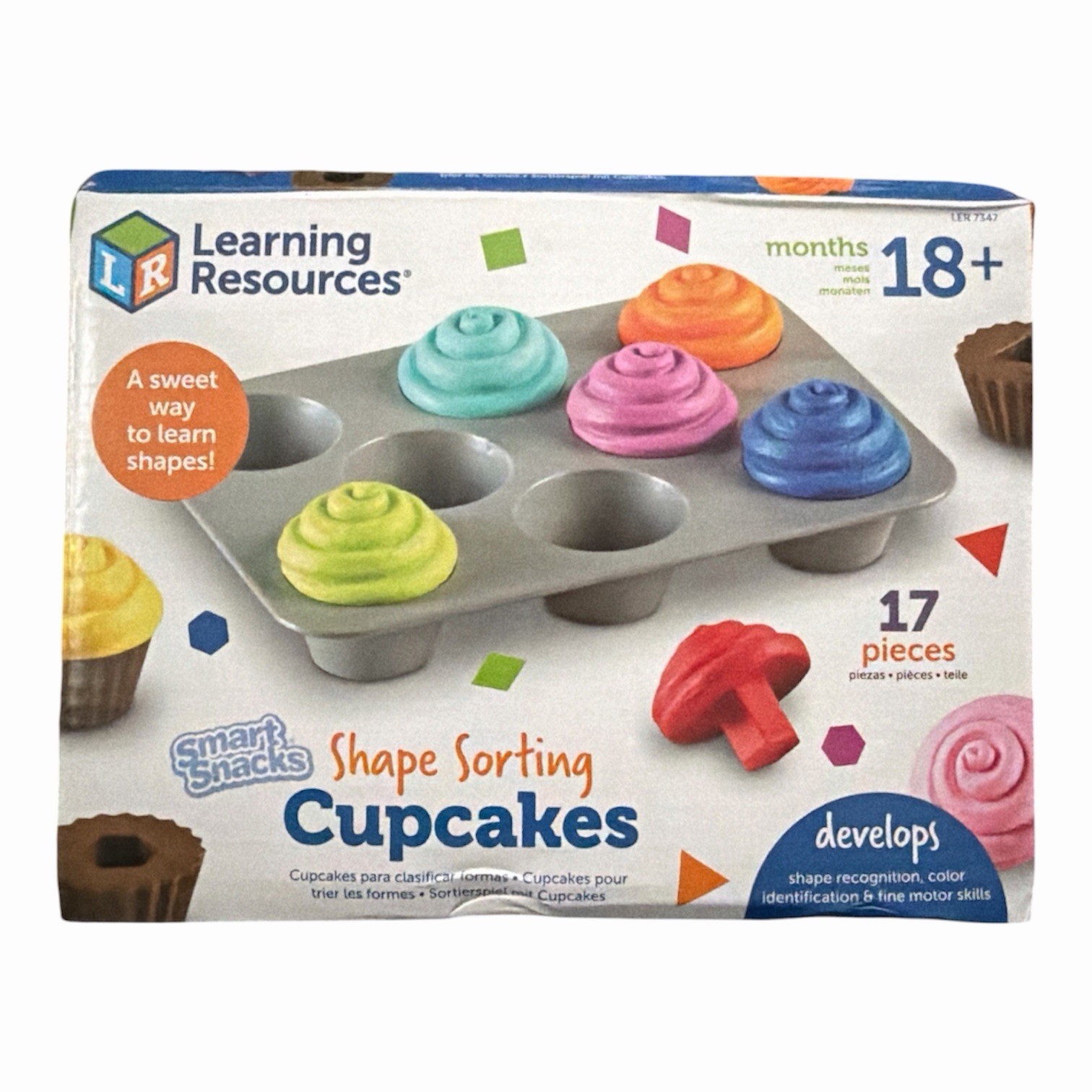 Learning Resources Shape Sorting Cupcakes Set 17 Pieces 18+ Mo. New Sealed Box