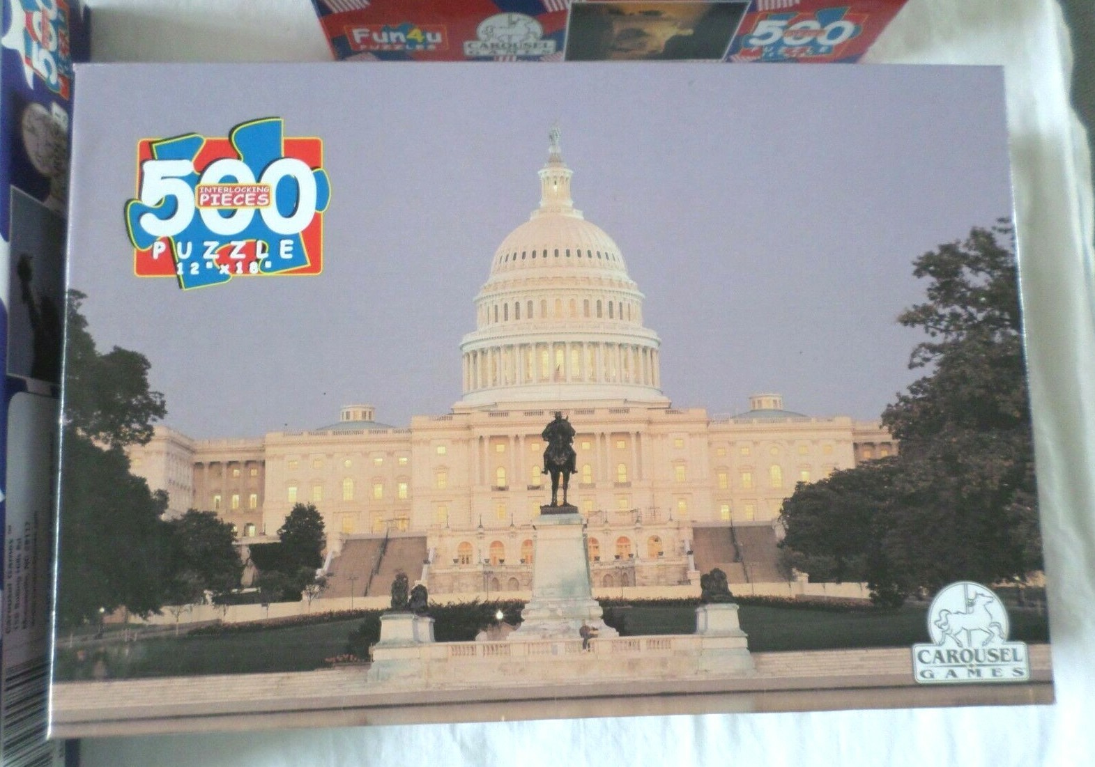 Vtg NEW Puzzles 500 pc U.S. Landmark Statue Liberty Lincoln Memorial Capitol Blg