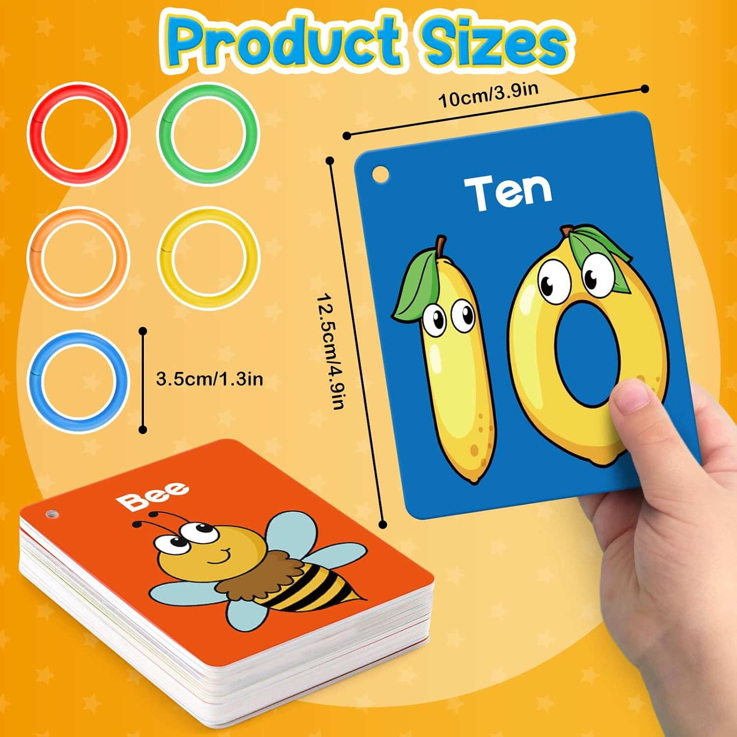 Toddler Flash Cards for Kids, Learning Alphabet, Numbers, Shapes, Colors, Animal