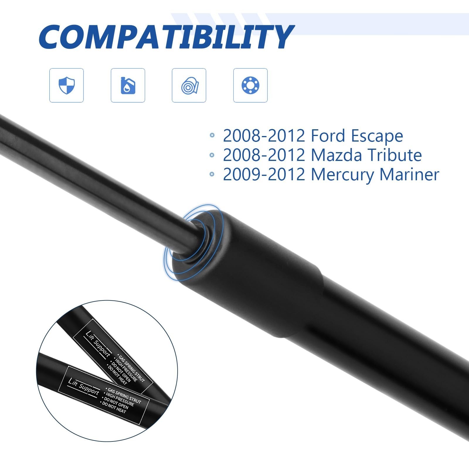 6260 Rear Window Glass Shocks Struts Lift Supports for Ford Escape 2008-2012,…
