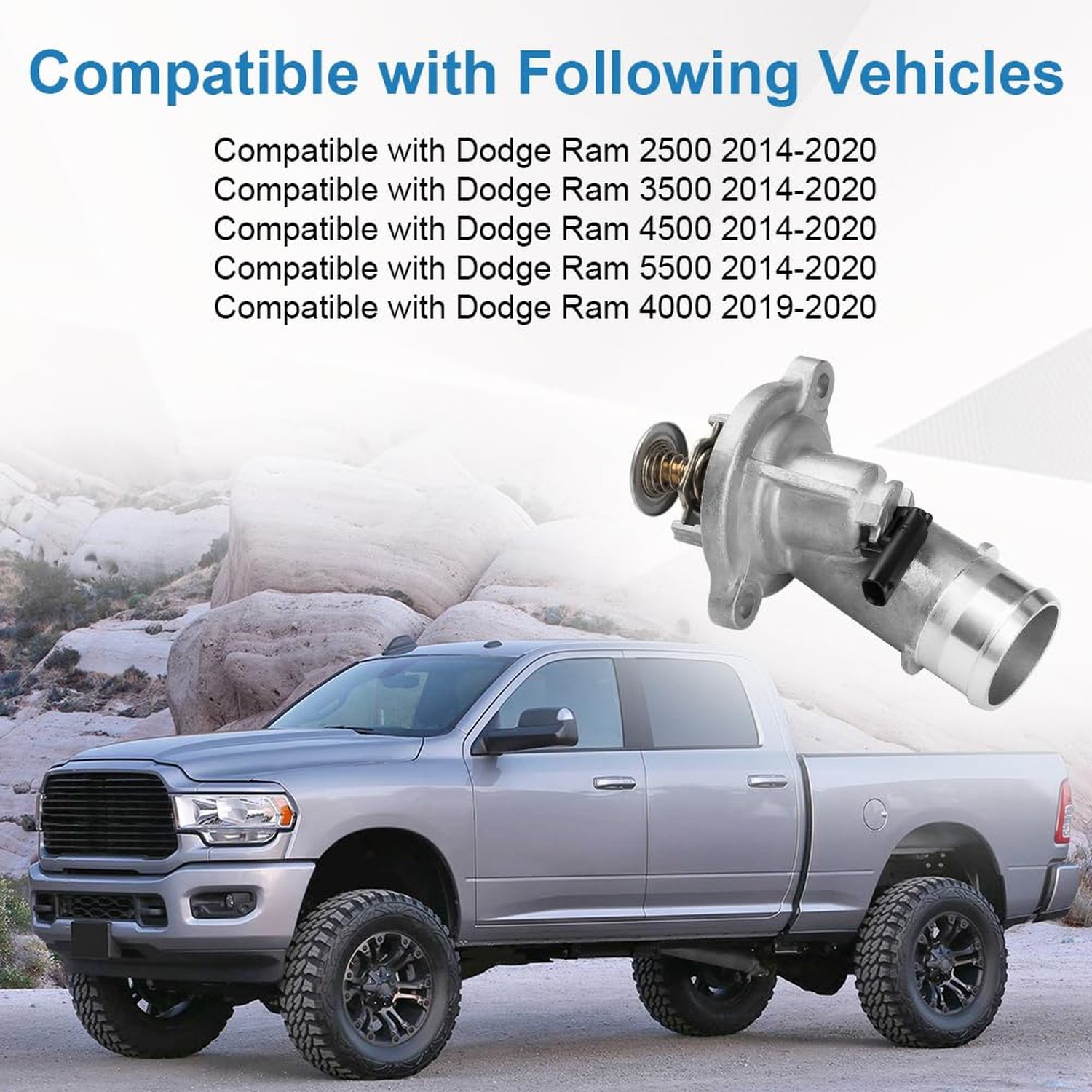 Aluminium Thermostat Housing Assembly Compatible with Dodge Ram 2500/3500/450…