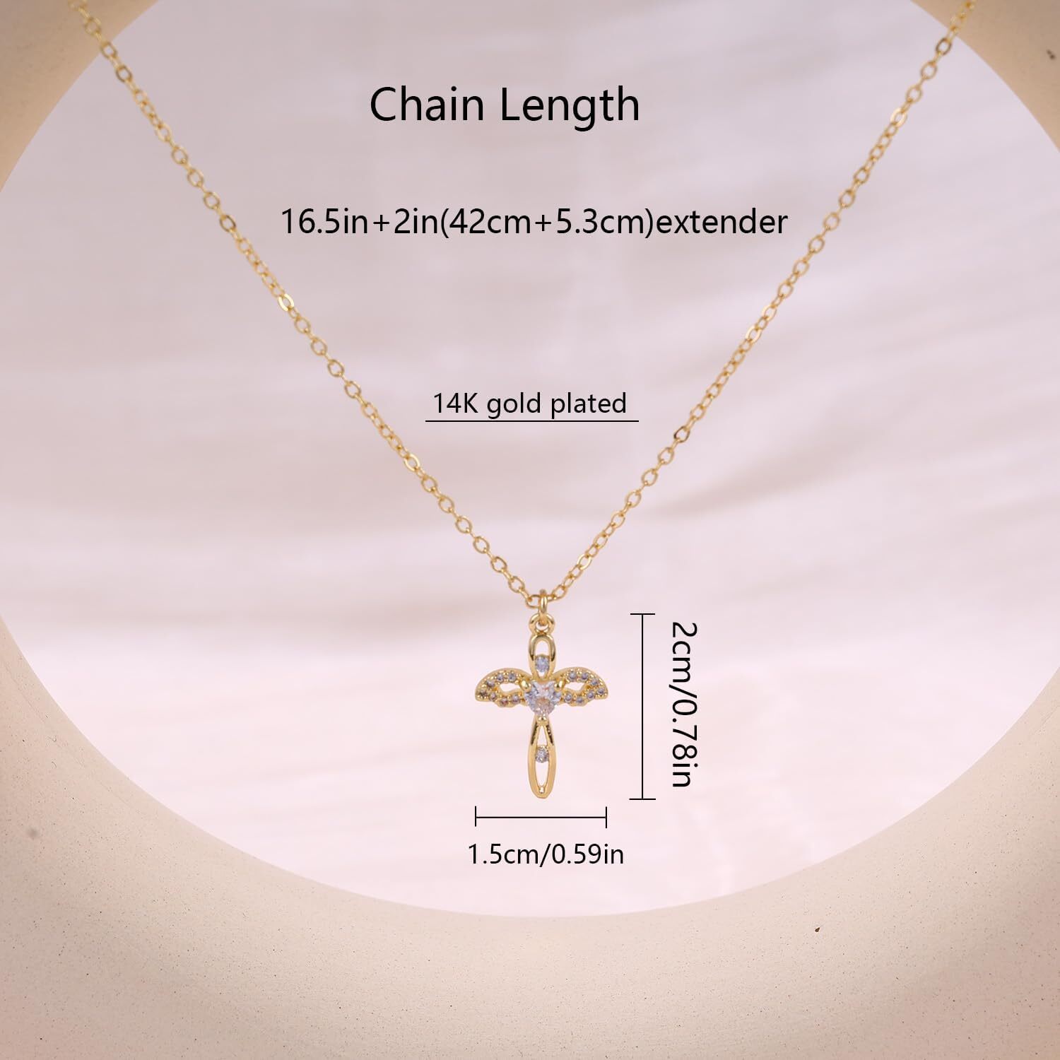 Gold Cross Necklaces for Women Trendy,Dainty Gold Necklace 14K Gold Plated Cross